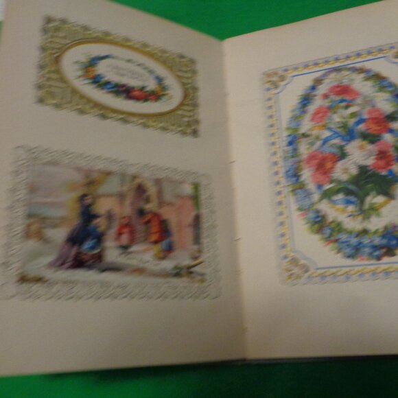 EARLY PAST VINTAGE AS-IS CARDS BOOK DESSERT DISH SAUCER HOLDER DOILY RIBBON LOT - Picture 9 of 15